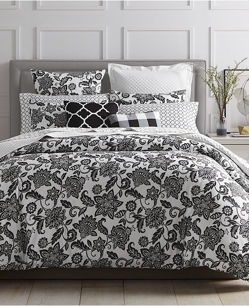 Charter Club Last Act Black Floral 2 Pc Twin Comforter Set Created For Macy S Reviews Comforters Bed Bath Macy S