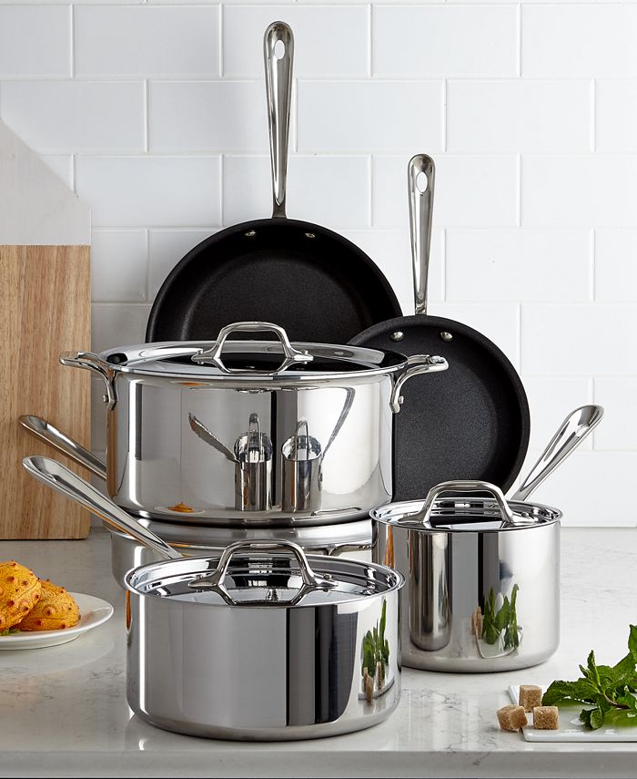 AllClad Nonstick Stainless Steel 10Piece Cookware Set & Reviews