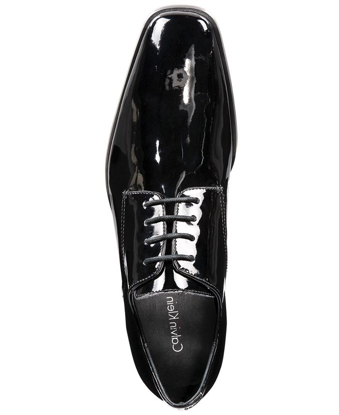 calvin klein men's gareth 2 patent tuxedo oxford