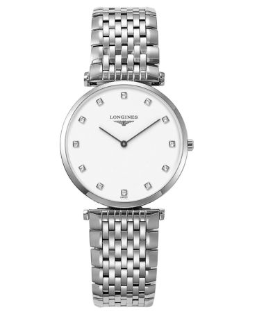 Longines Watch, Men's Diamond Accent Stainless Steel Bracelet L47094176 ...