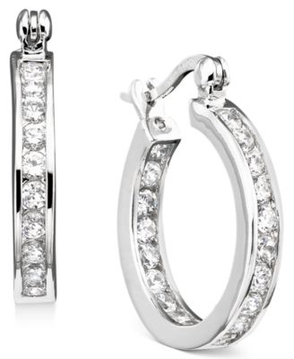 inside out cz hoop earrings