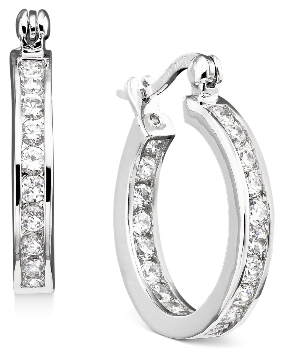 Brilliant Sterling Silver Cubic Zirconia Hoop Earrings (2 1/3 ct. t