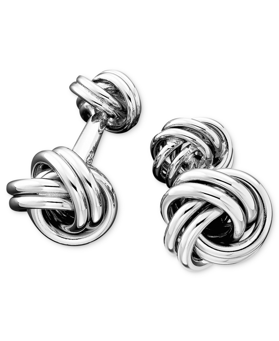 Mens Sterling Silver Love Knot Cuff Links   Jewelry & Watches