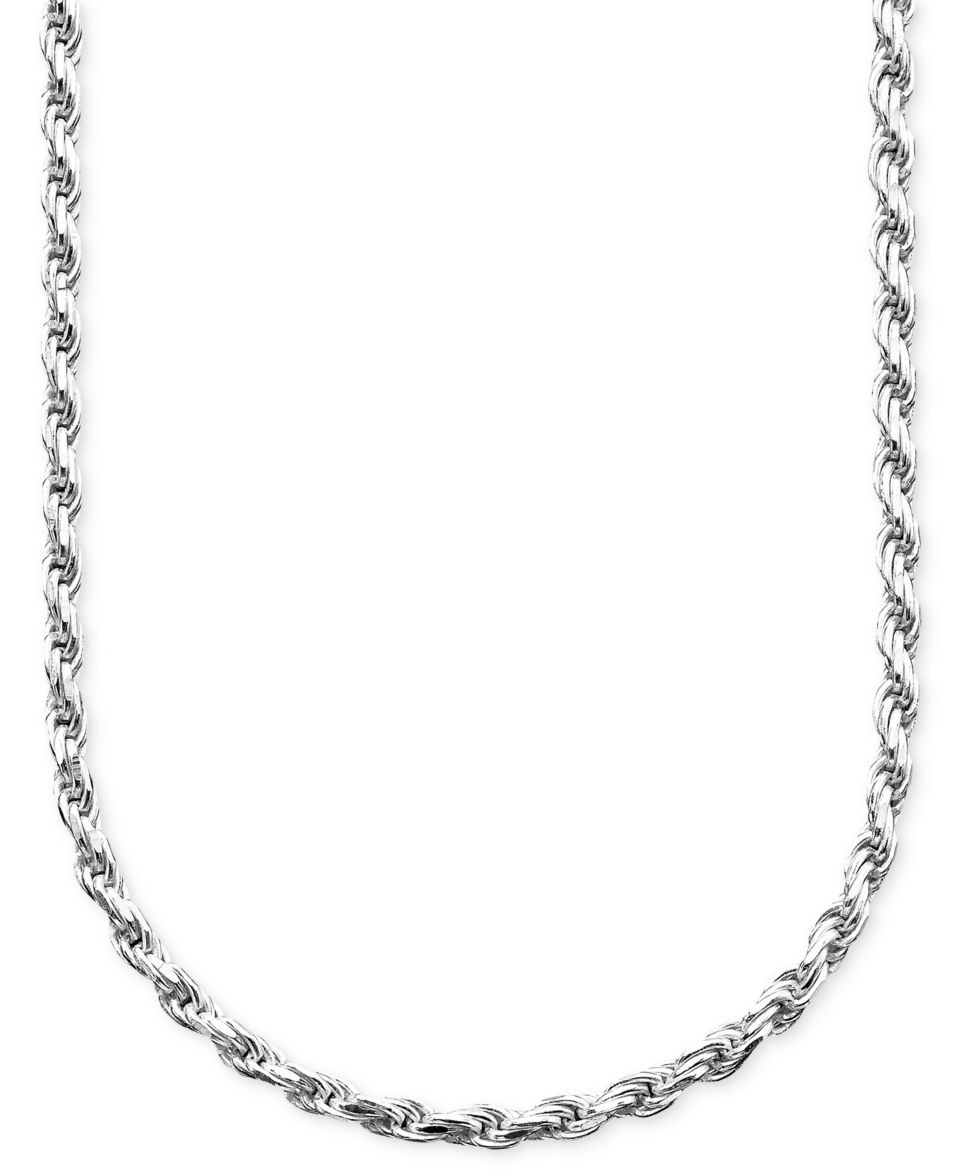 Giani Bernini Sterling Silver Necklace, 18 Diamond Cut Rope Chain