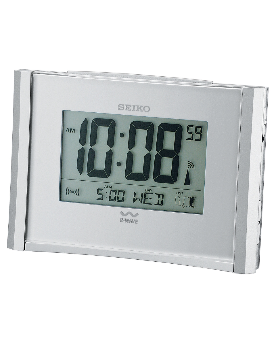 Seiko Clock, Silvertone Digital Alarm