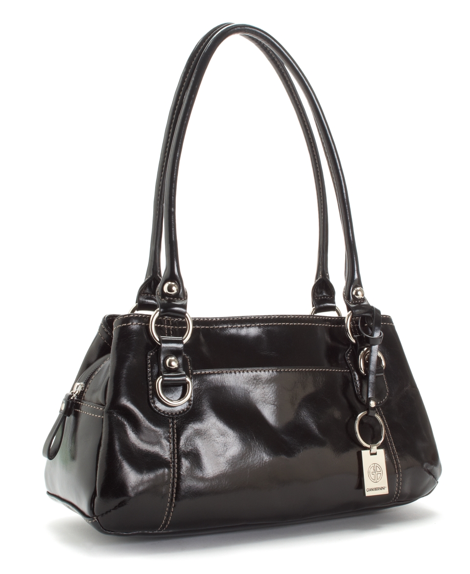 Giani Bernini Handbag, Glazed Leather Swagger Satchel
