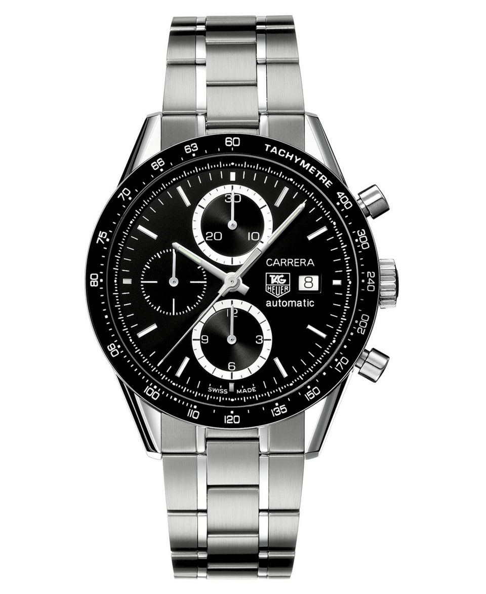 TAG Heuer Watch, Mens Swiss Automatic Chronograph Carrera Stainless