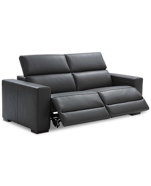 Furniture Nevio 82 2 Pc Leather Sofa With 2 Power Recliners And Articulating Headrests Created For Macy S Reviews Furniture Macy S