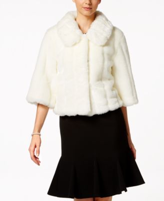 macy's calvin klein faux fur coat