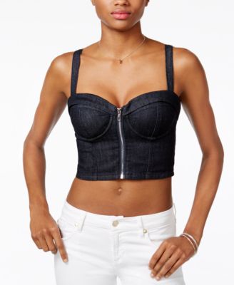 guess denim bustier top