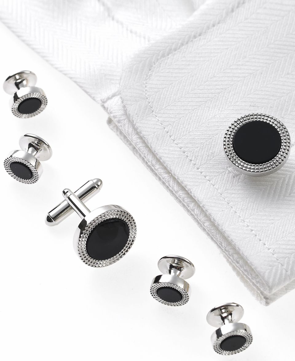 Kenneth Cole Reaction Cufflinks, Polished Hematite   Mens Belts