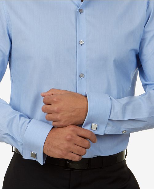 Kenneth Cole Reaction Men S Slim Fit Techni Cole Stretch Performance French Cuff Dress Shirt Reviews Dress Shirts Men Macy S
