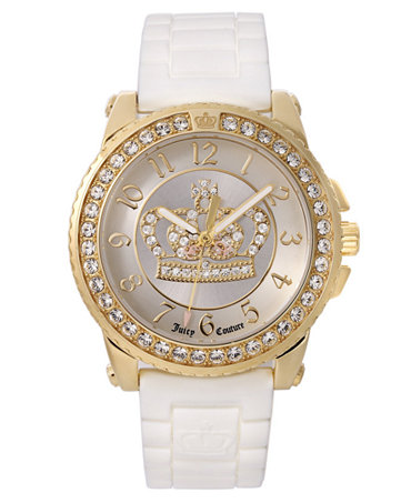 Juicy Couture Watch, Women's Pedigree White Jelly Strap 1900705 ...