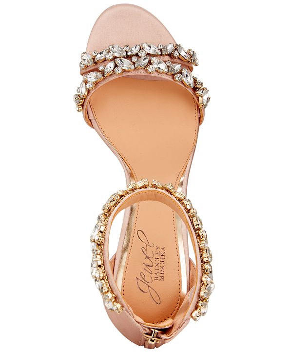 caroline embellished strap evening shoe