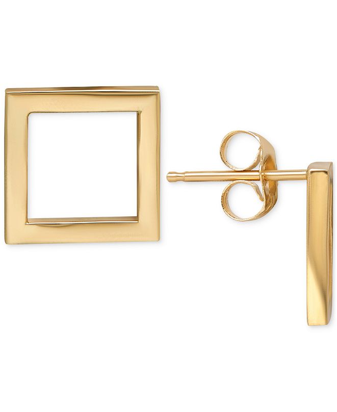 Macy's Square Stud Earrings in 14k Gold & Reviews Earrings Jewelry