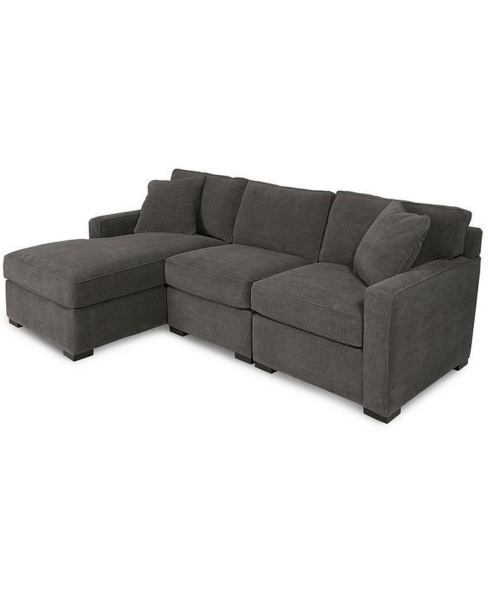 radley 3 piece fabric chaise sectional sofa created for macy s