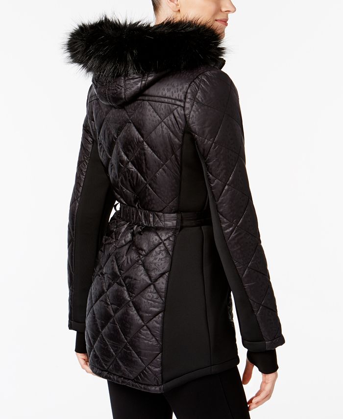 Michael Kors Active FauxFur Hooded Belted Puffer Coat & Reviews
