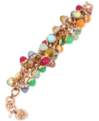 Betsey Johnson Gold-Tone Pavé & Multi-Stone Shaky Bracelet & Reviews ...