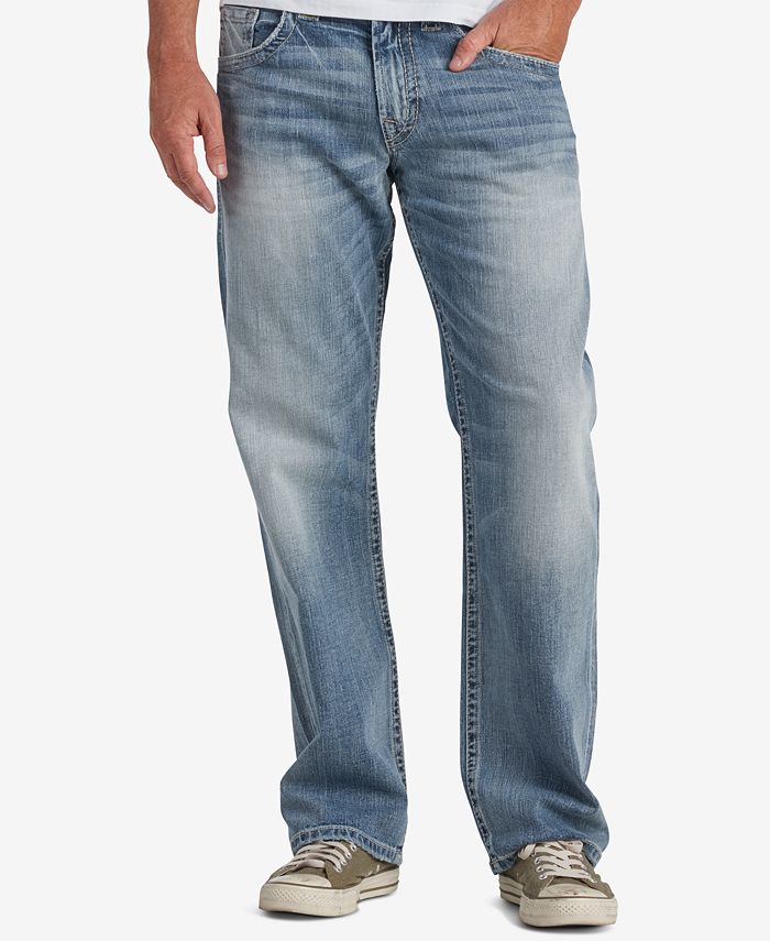 Silver Jeans Co. Men's Gordie Loose Fit Straight Stretch Jeans ...