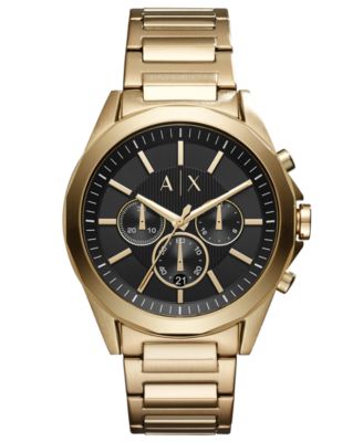 armani exchange gold watch mens