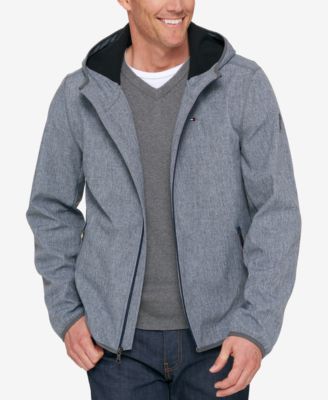 tommy hilfiger men's hooded soft shell jacket