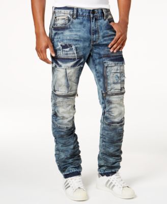 ripped zipper jeans mens