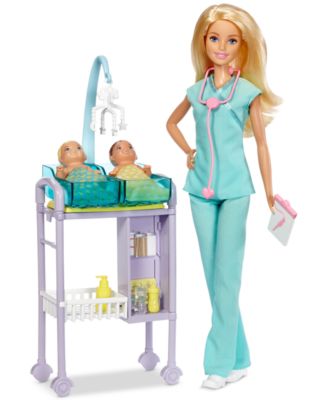 barbie pediatrician doll & playset