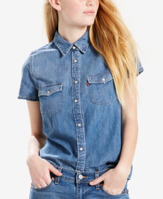 womens denim shirts at macy's