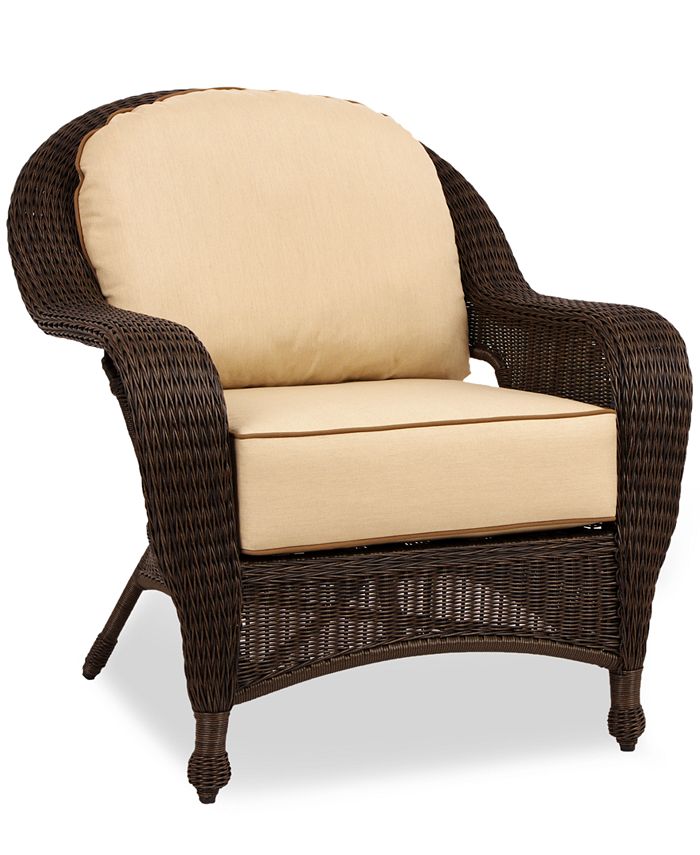 Furniture Monterey Wicker Outdoor Club Chair with Sunbrella® Cushions