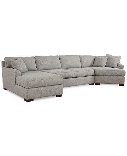 Furniture Closeout Carena 162 3 Pc Fabric Sectional Sofa With Cuddler Chaise Created For Macy S Reviews Furniture Macy S