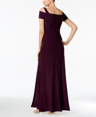 cold shoulder keyhole gown