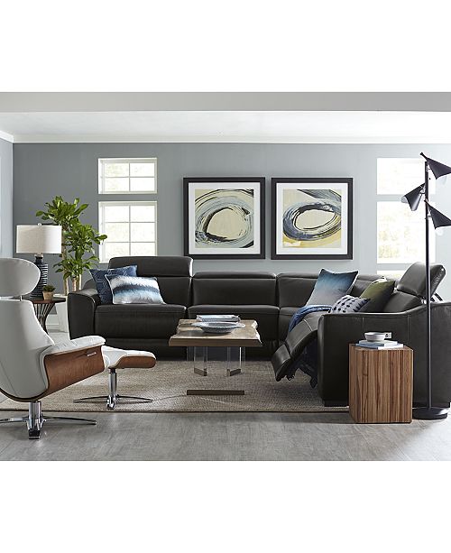 Furniture Anniston Leather Swivel Ottoman Reviews Furniture Macy S