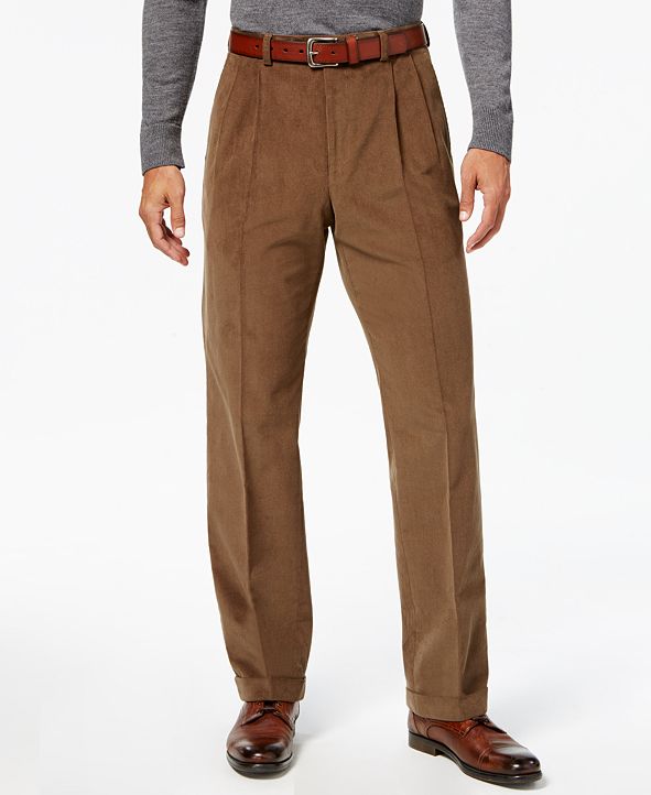 Lauren Ralph Lauren Men S Classic Fit Corduroy Pleated Cuffed Hem Dress Pants And Reviews Pants