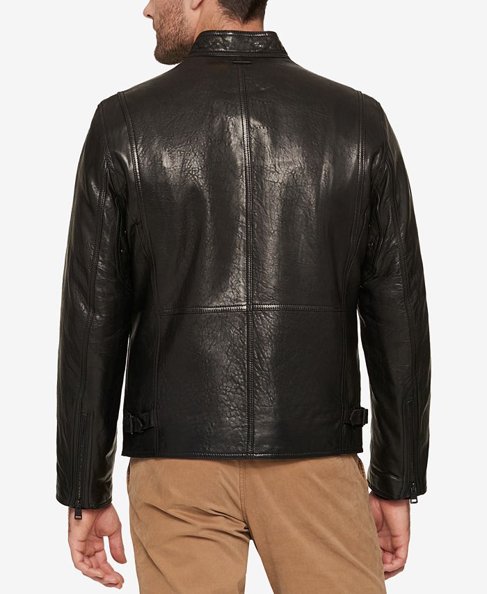Andrew Marc Men's Leather Moto Jacket & Reviews - Coats & Jackets - Men ...