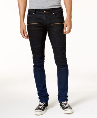 mens black skinny moto jeans