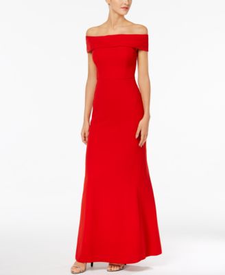 calvin klein red one shoulder dress
