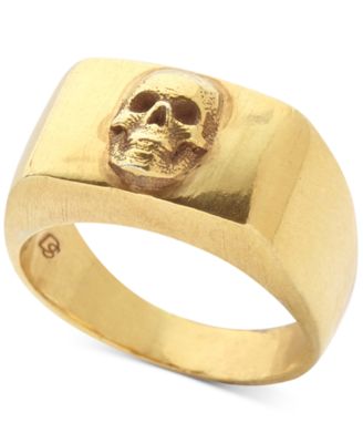 mens 14k gold skull ring