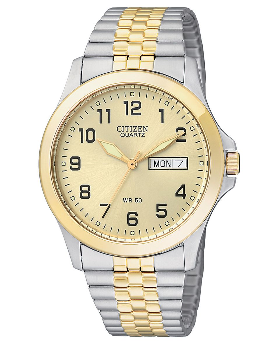 Citizen Watch, Mens Two Tone Stainless Steel Bracelet 38mm BK3564 52L