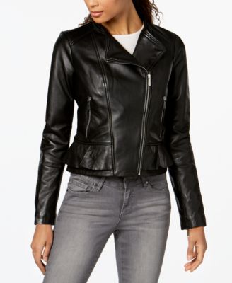 macys michael kors leather jacket