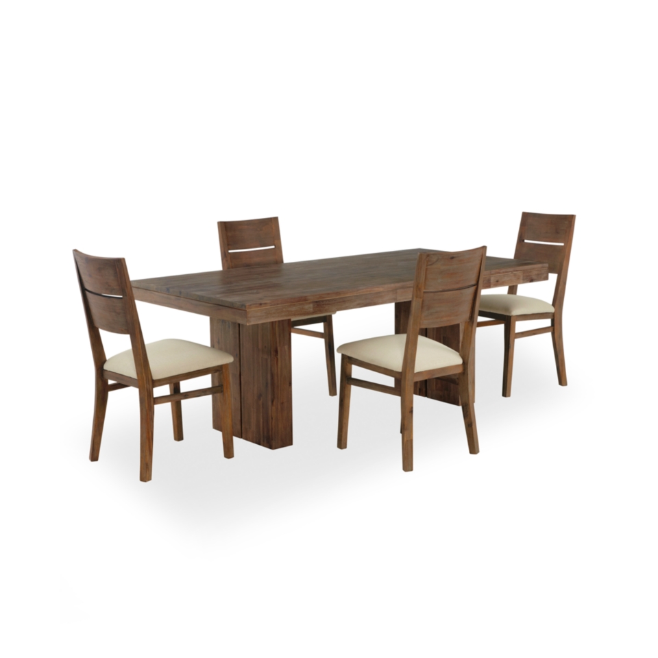 Champagne Dining Room Furniture, 5 Piece Set (Dining Table and 4 Side 