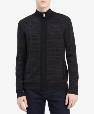 calvin klein men's zip up sweater