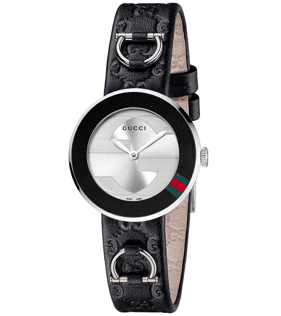 Gucci Watch Strap and Bezel, Womens U Play Black Guccissima Leather 35mm YFA50026   Watches   Jewelry & Watches