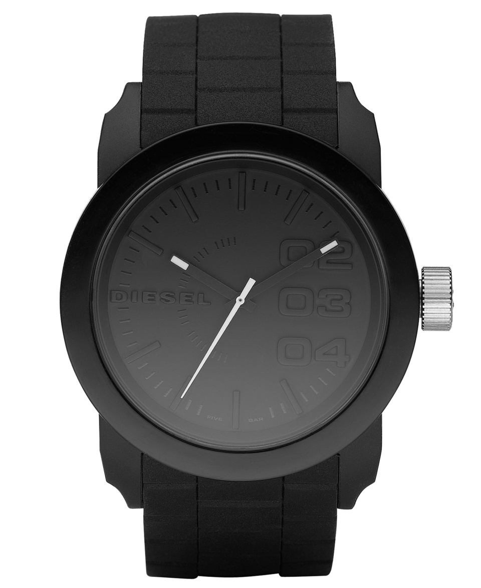 Diesel Watch, Black Silicone Strap 44mm DZ1437   All Watches   Jewelry
