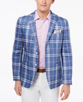 blue plaid sport coat