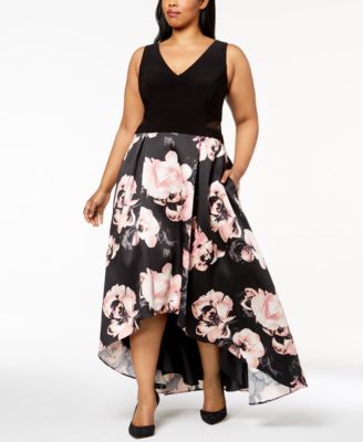 plus size high low gown