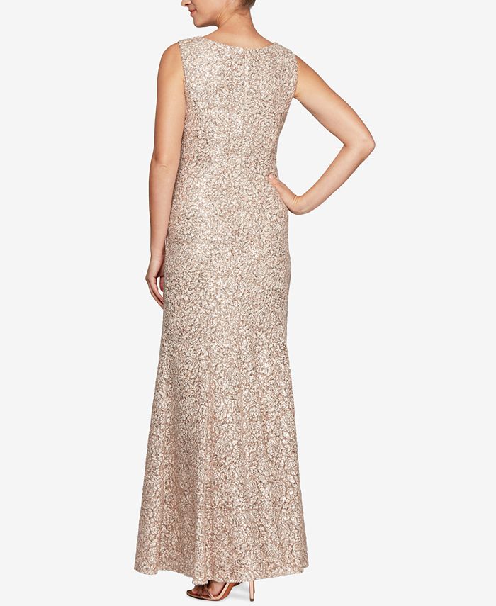 Alex Evenings Sequined Lace Gown & Shawl & Reviews - Dresses - Women ...
