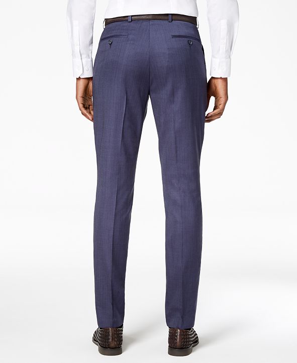 DKNY Men's Modern-Fit Stretch Textured Suit Pants & Reviews - Pants ...
