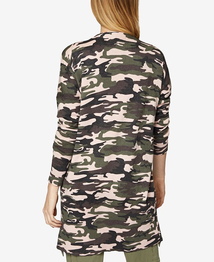 camo duster cardigan