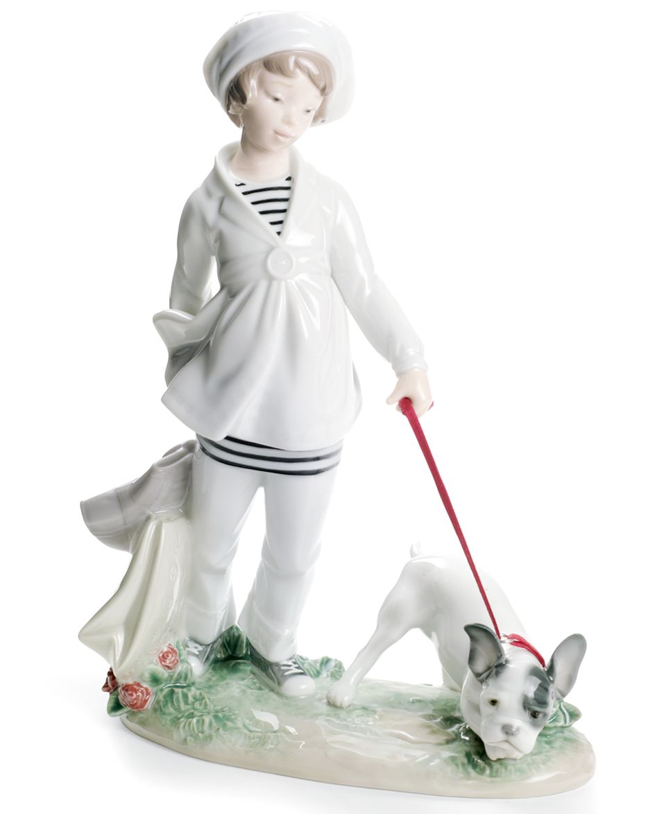 Lladro Collectible Figurine, Girl with French Bulldog