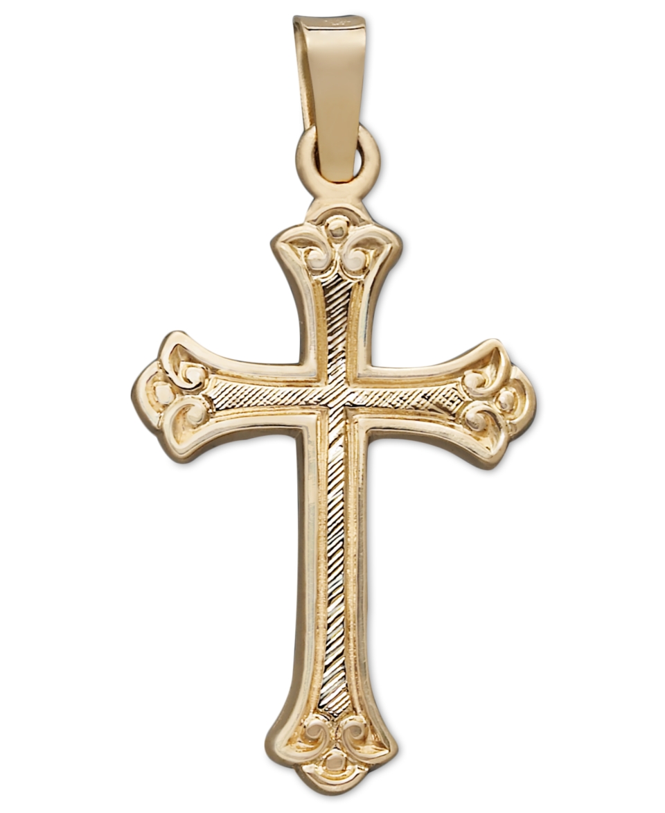 14k Gold Pendant, Florentine Cross   Necklaces   Jewelry & Watches